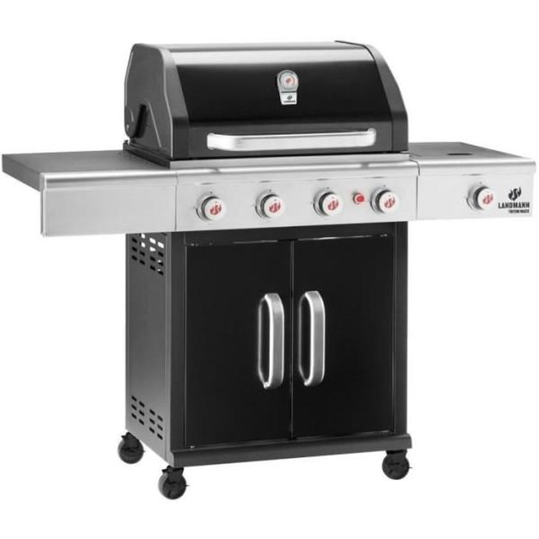 Voir la diapositive 1 : AAAAA Landmann Triton PTS Maxx 4.1 gaz to coal barbecue gaz 4 feux + 1 brûleur latéral