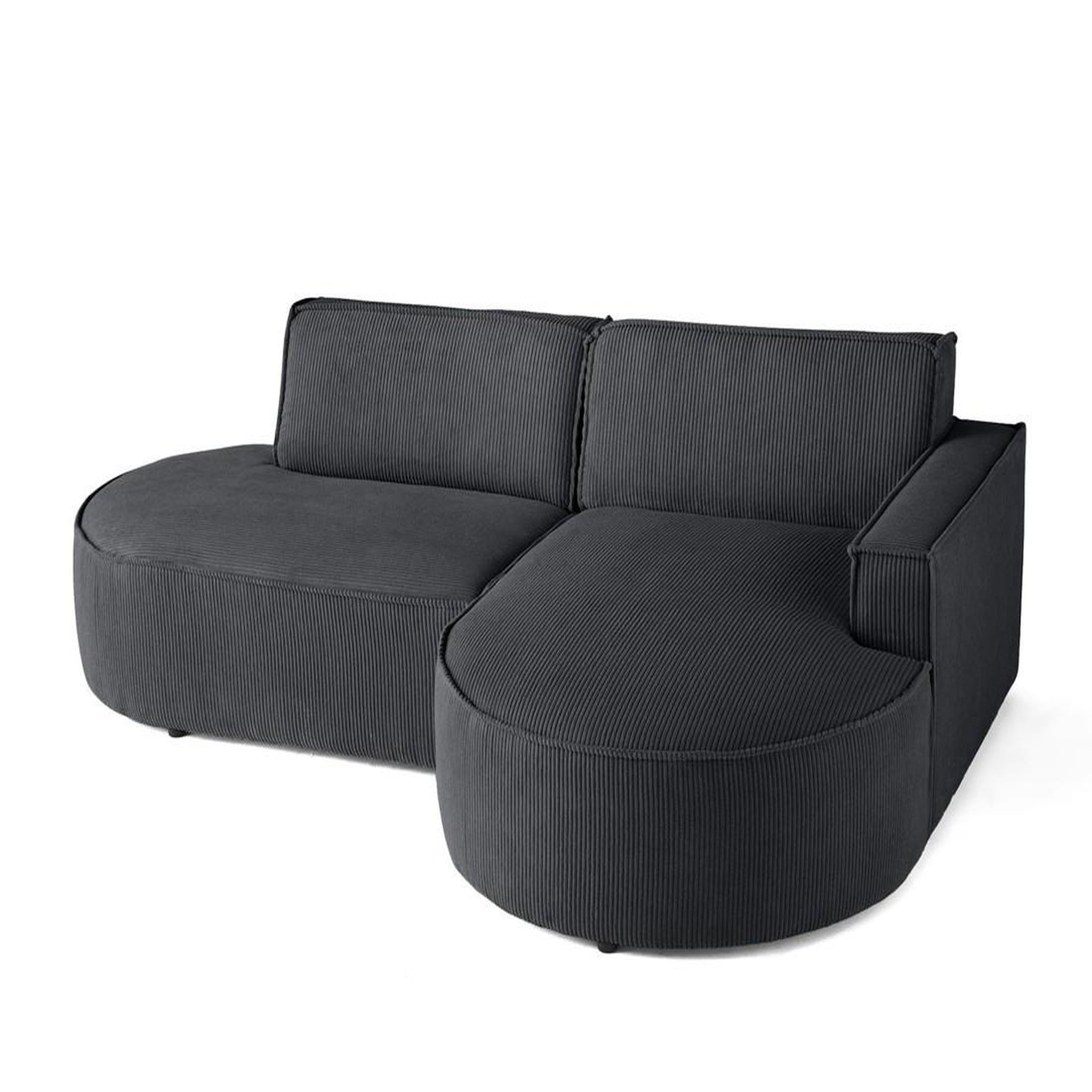 Voir la diapositive 4 : LISA DESIGN Spiaggia - canapé d'angle droit - forme arrondie - 4 places - en velours côtelé