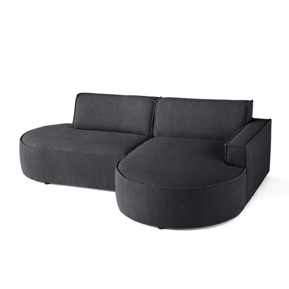 LISA DESIGN Spiaggia - canapé d'angle droit - forme arrondie - 4 places - en velours côtelé