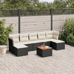 VIDAXL Salon de jardin 8 pcs avec coussins noir resine tressee