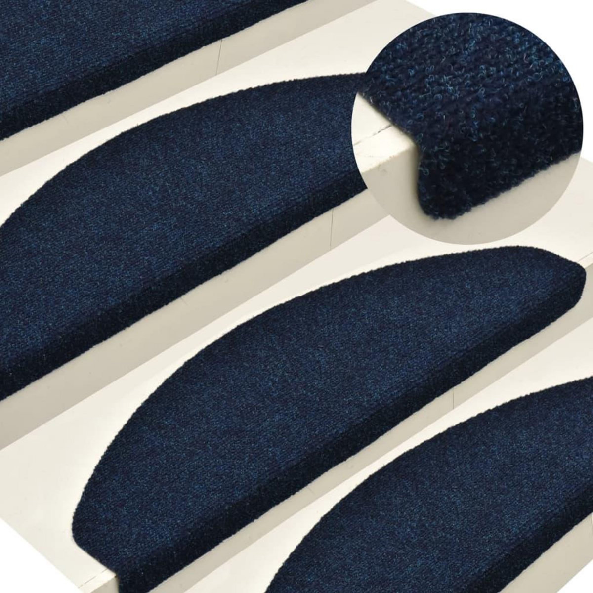 VIDAXL Tapis autoadhesifs de marches 5 pcs Bleu 65x21x4 cm Aiguillete