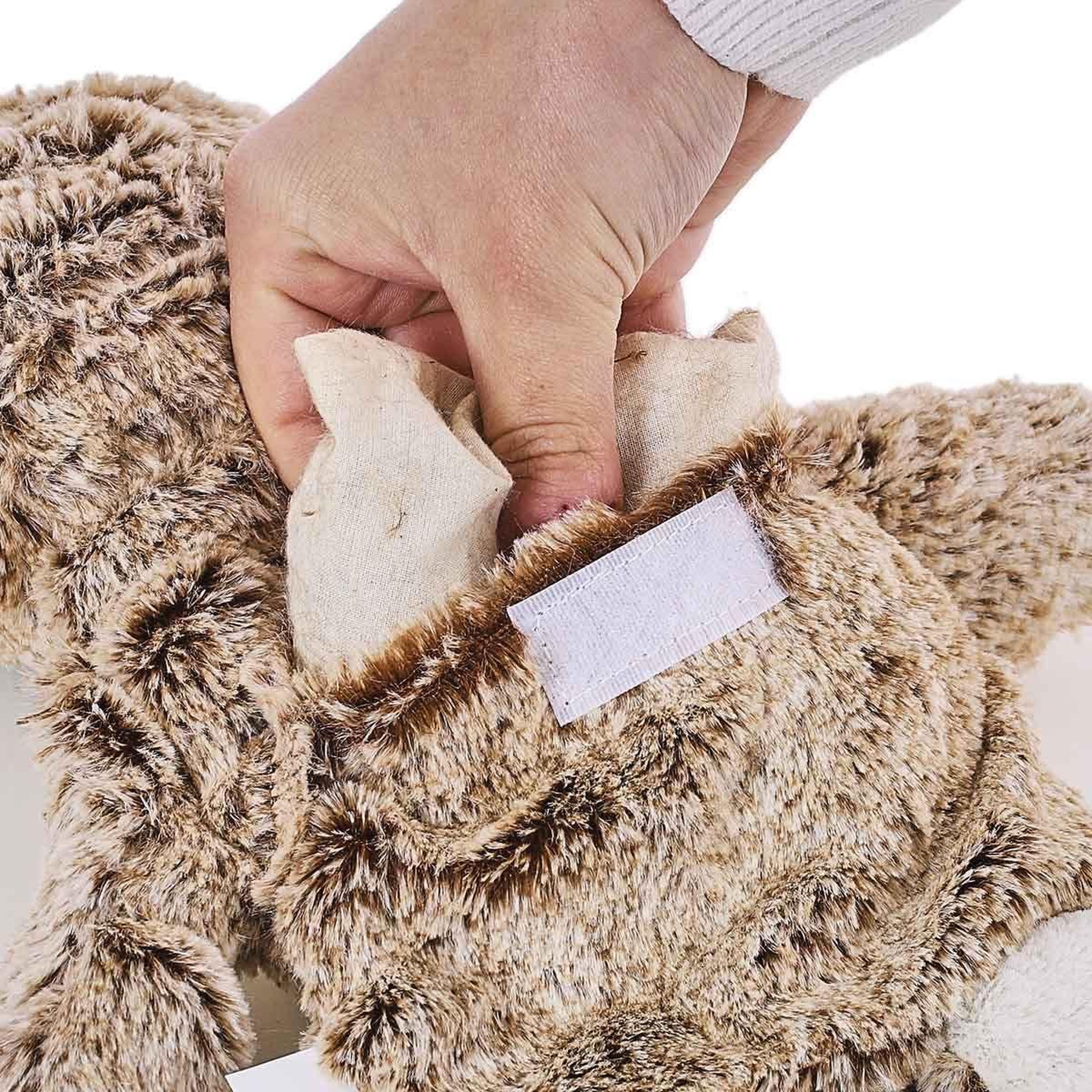 Voir la diapositive 4 : Paris Prix Bouillotte Peluche Ours  Micro-Ondable  32cm Marron