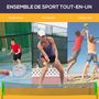 Voir la diapositive 4 : HOMCOM Ensemble set complet de badminton, pickleball et volleyball 3 en 1 réglable