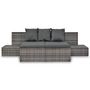 Voir la diapositive 3 : VIDAXL Salon de jardin 4 pcs avec coussins Resine tressee Gris