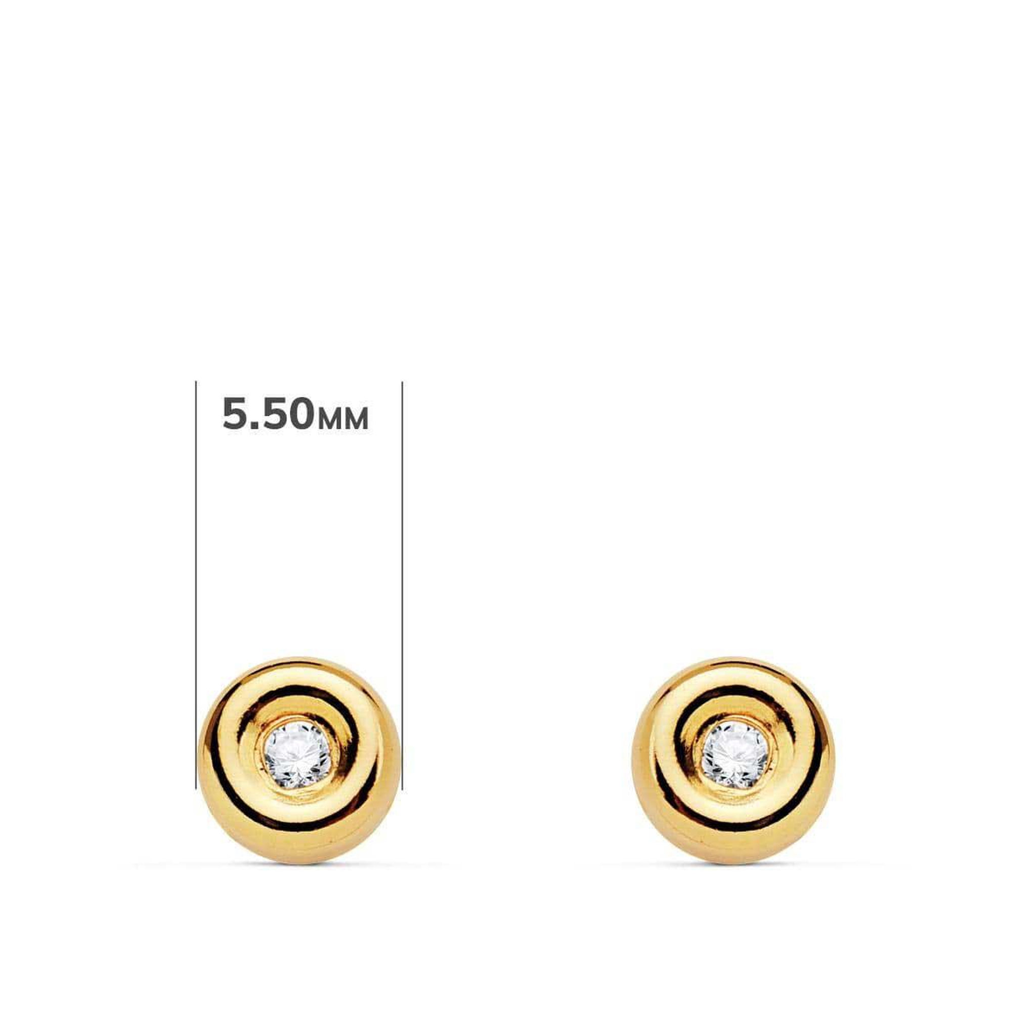 Voir la diapositive 2 : L'ATELIER D'AZUR Boucles d'Oreilles Solitaires Diamants de Synthèse 0.04 Carats - Or 18 Carats 750 Jaune