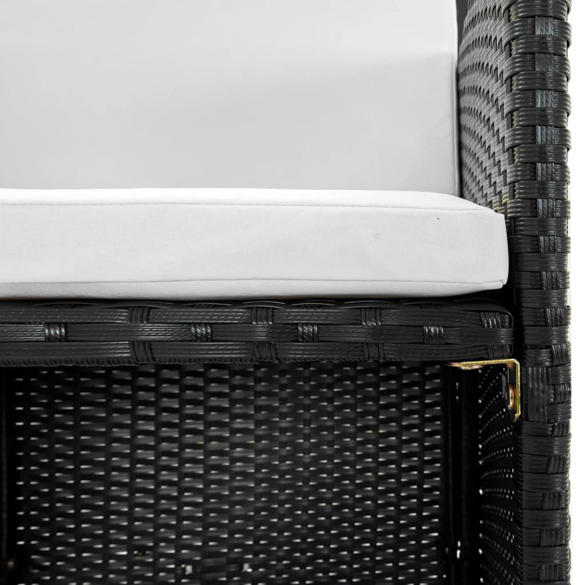 VIDAXL Ensemble a manger d'exterieur 11 pcs coussins resine tressee