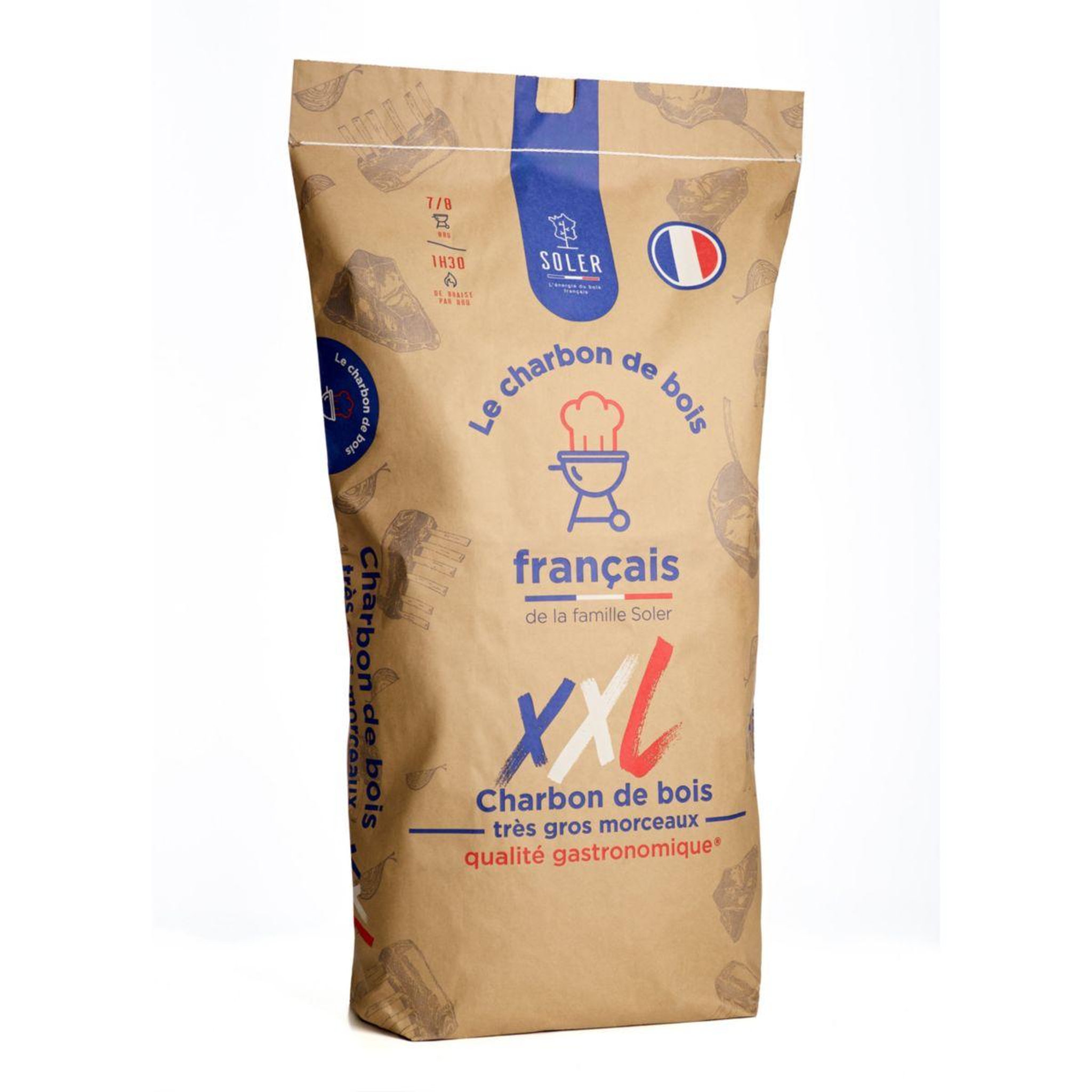 SOLER Charbon de bois de bois 50L XXL très gros morceaux