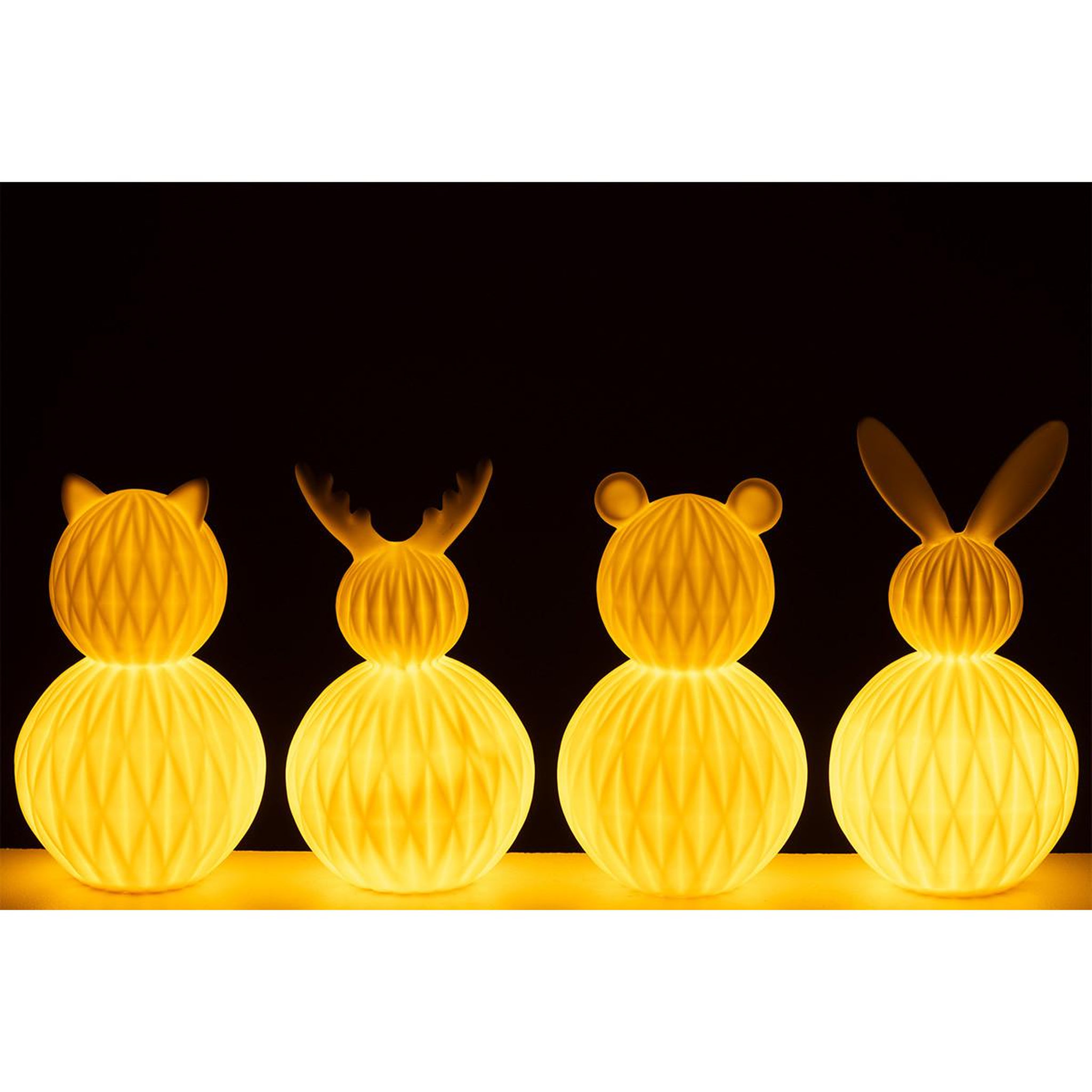 Voir la diapositive 6 : J-LINE Lampe à poser led en porcelaine  renne  23cm blanc
