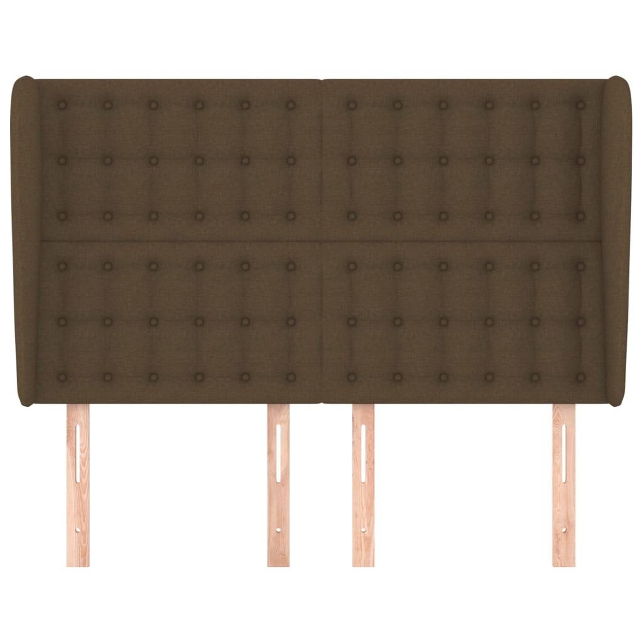 Voir la diapositive 3 : VIDAXL Tete de lit avec oreilles Marron fonce 147x23x118/128 cm Tissu