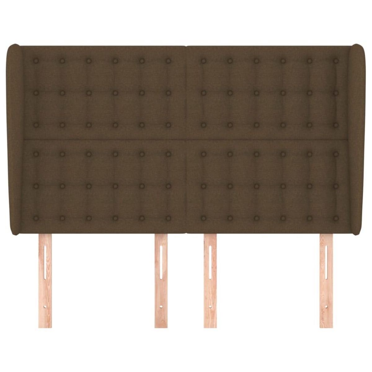 VIDAXL Tete de lit avec oreilles Marron fonce 147x23x118/128 cm Tissu