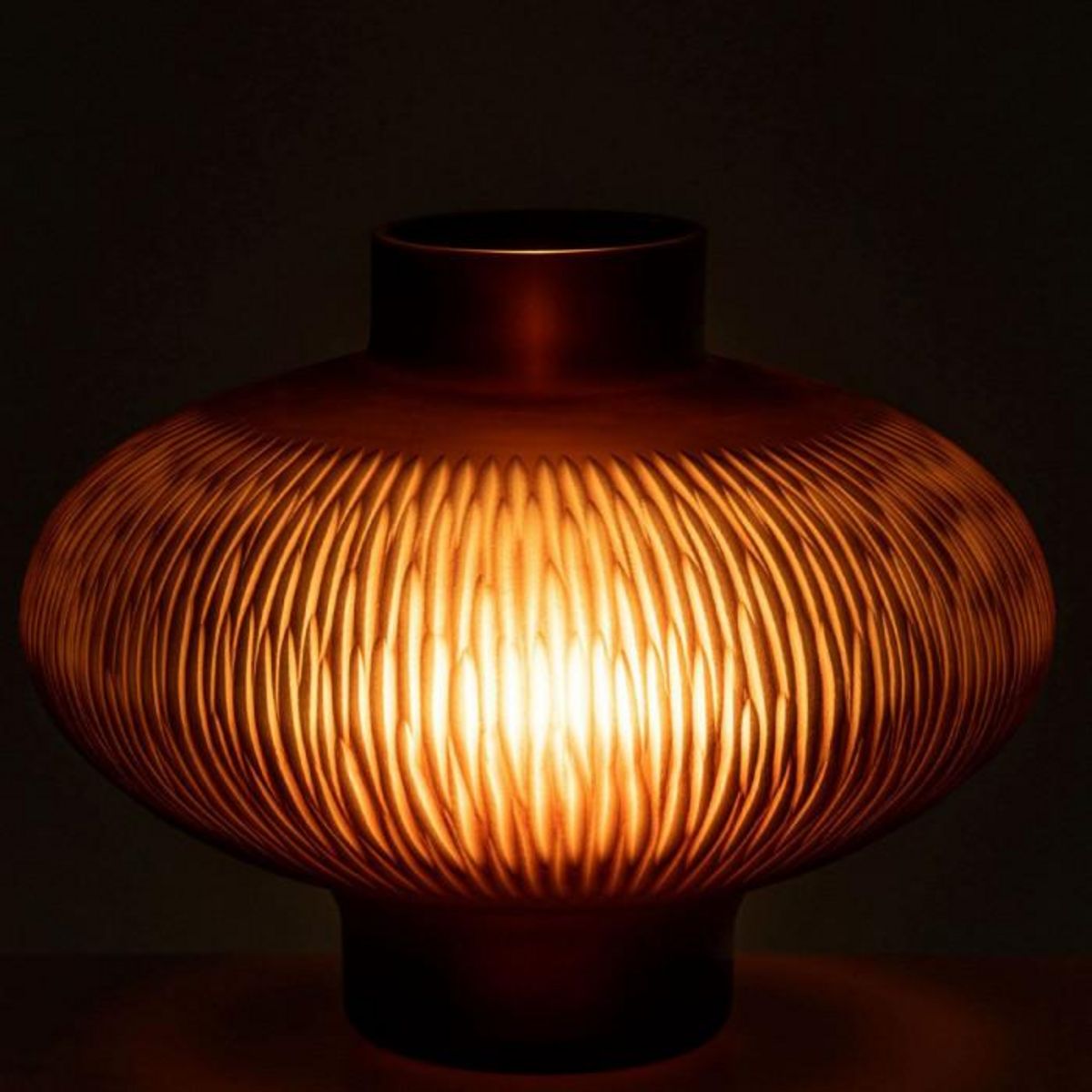 Paris Prix Vase Design Ligne & Boule  Octave  25cm Marron