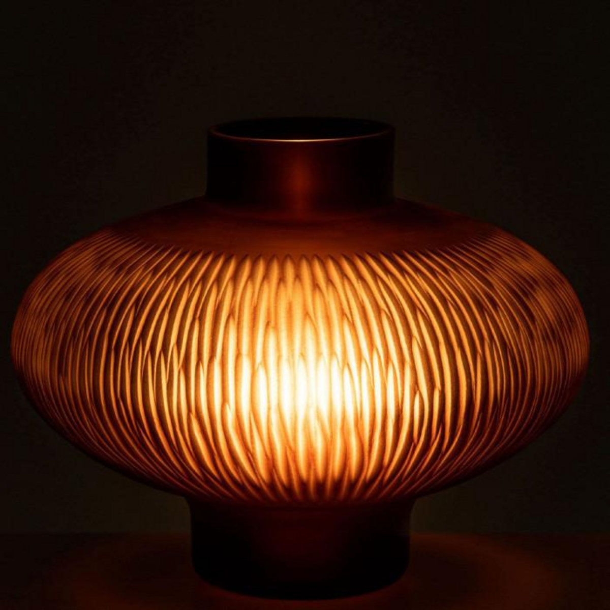 Paris Prix Vase Design Ligne & Boule  Octave  25cm Marron