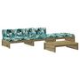 Voir la diapositive 2 : VIDAXL Salon de jardin 4 pcs avec coussins bois de pin impregne