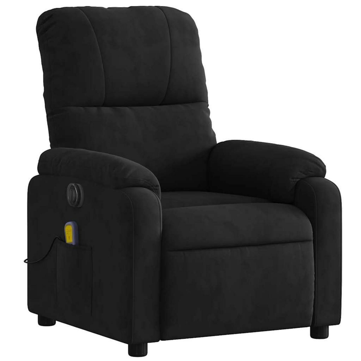 VIDAXL Fauteuil inclinable de massage electrique noir tissu microfibre