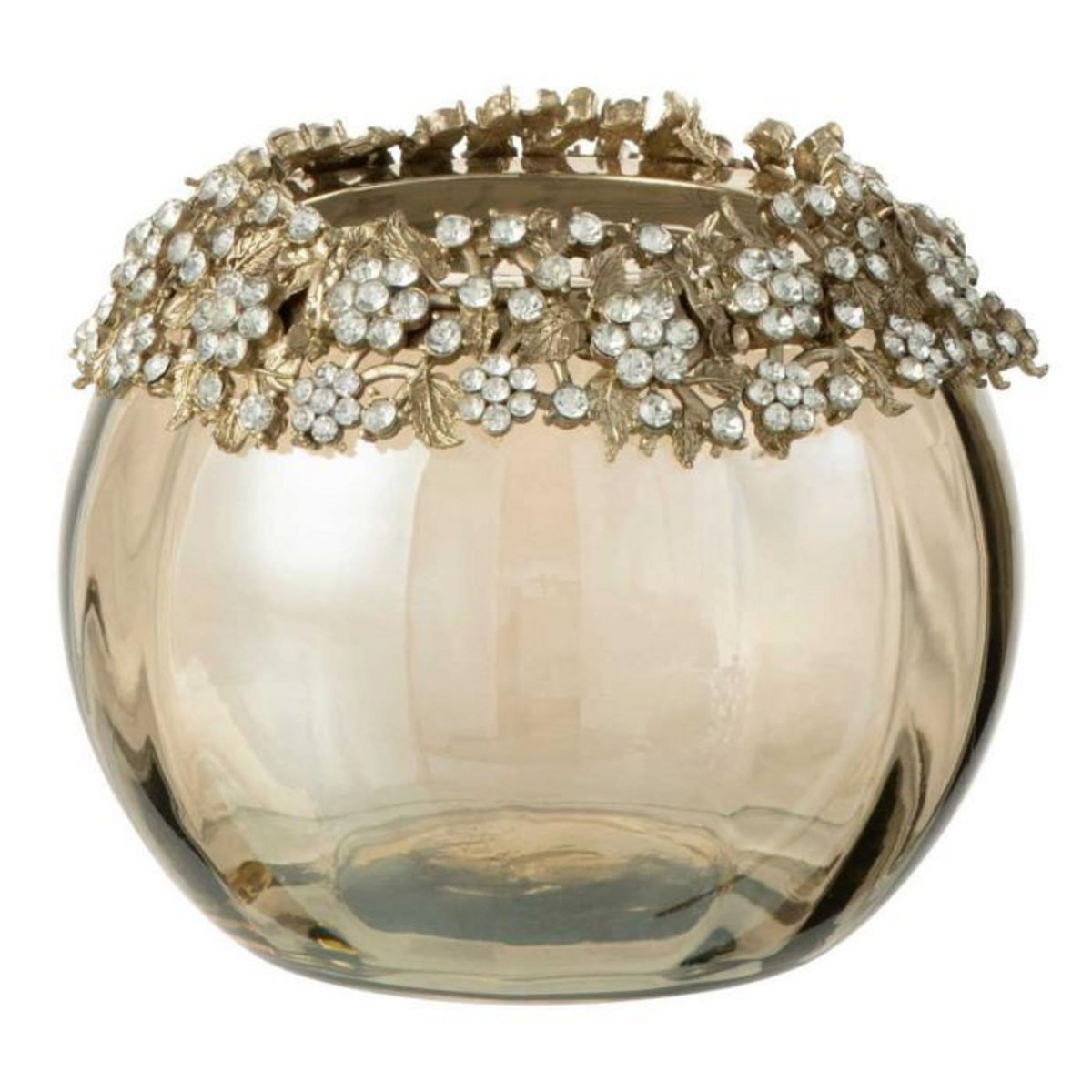 Paris Prix Photophore en Verre Design  Vallee  14cm Bronze