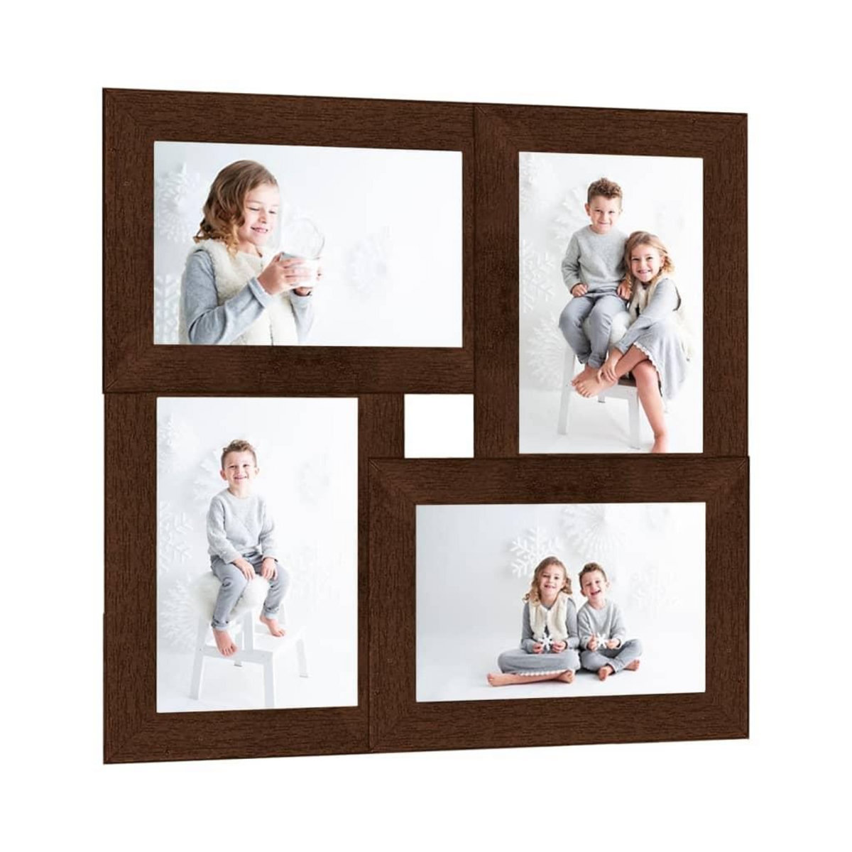 VIDAXL Collage de cadres photo pour photo de 4x(10x15 cm) Marron MDF