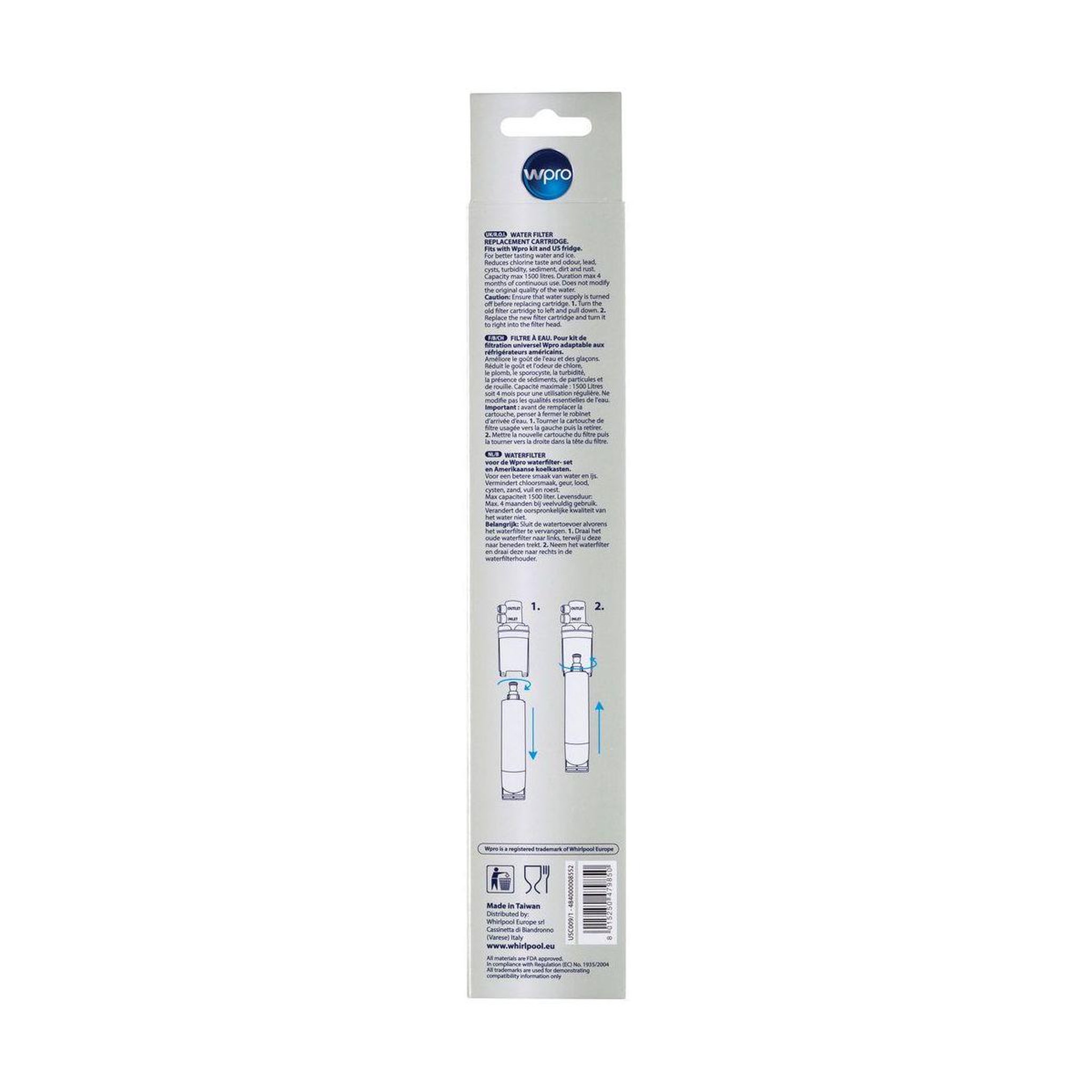 Voir la diapositive 2 : WPRO Filtre à eau eau usc009/1