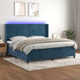 Voir la diapositive 1 : VIDAXL Sommier a lattes de lit matelas et LED Bleu fonce 200x200 cm
