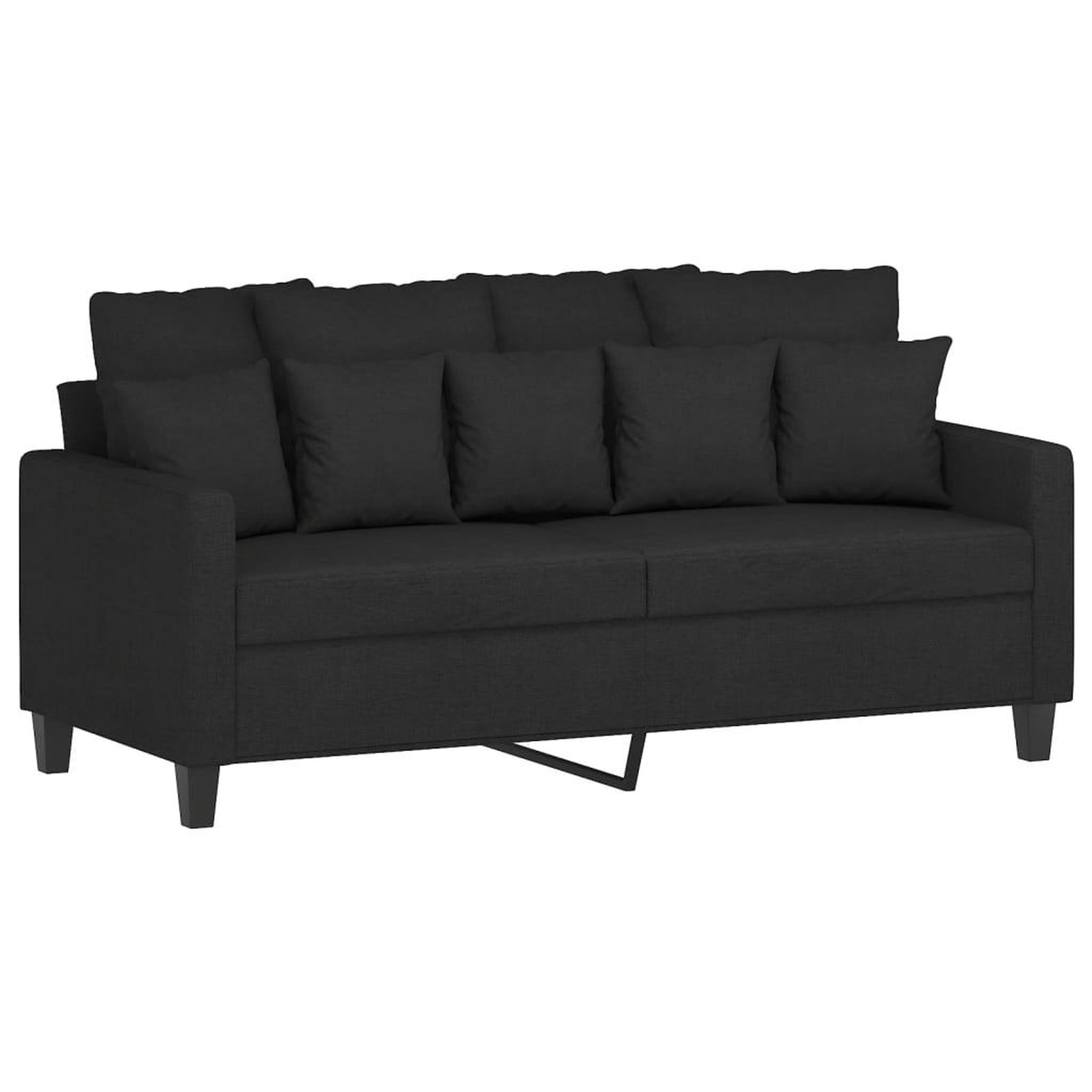 Voir la diapositive 4 : VIDAXL Ensemble de canapes 2 pcs avec coussins Noir Tissu