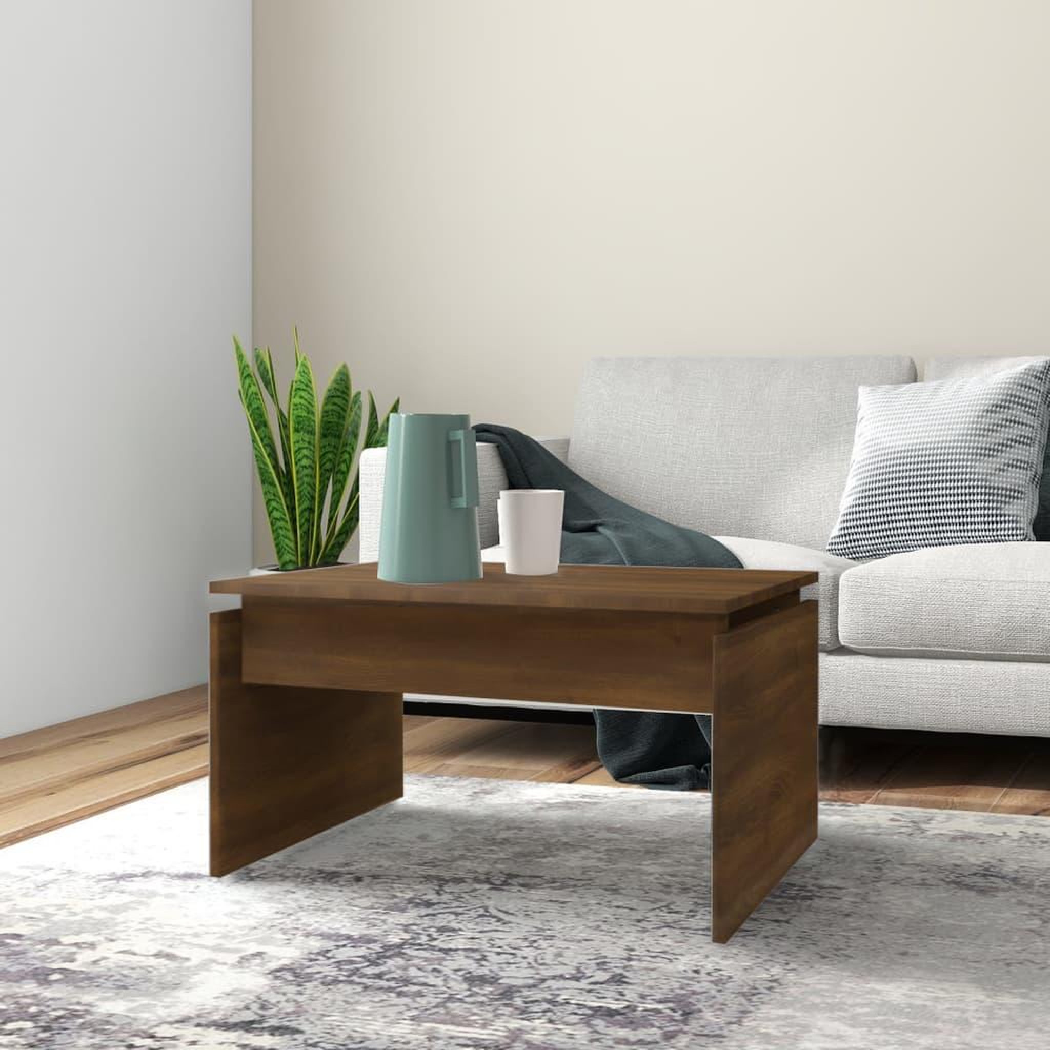 Voir la diapositive 1 : VIDAXL Table basse Chene marron 68x50x38 cm Bois d'ingenierie