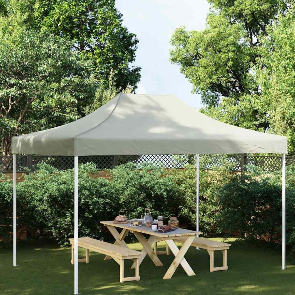 VIDAXL Toit de tente de reception 4x3 m Creme 270 g/m^2