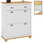 IDIMEX Meuble à chaussures en pin COLMAR. Coloris disponibles : Blanc, Bicolore