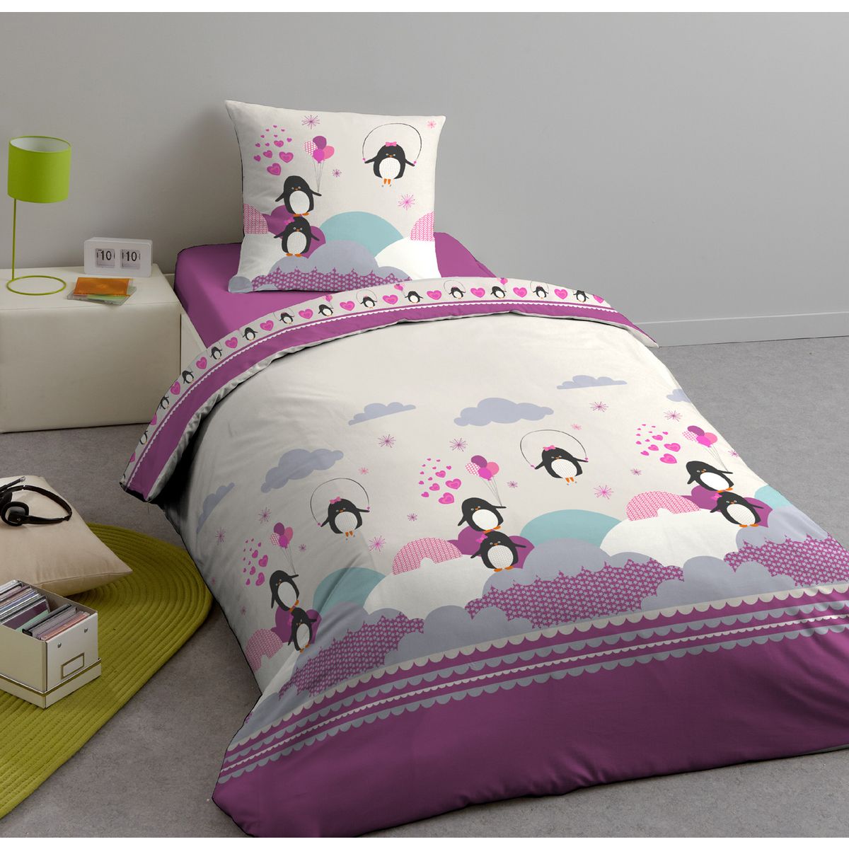 Parure house de couette coton PINGOUIN