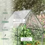 OUTSUNNY Serre de jardin balcon terrasse serre pour tomates 0,9L x 0,9l x 1,45H m double porte acier PVC transparent vert
