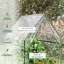 OUTSUNNY Serre de jardin balcon terrasse serre pour tomates 0,9L x 0,9l x 1,45H m double porte acier PVC transparent vert