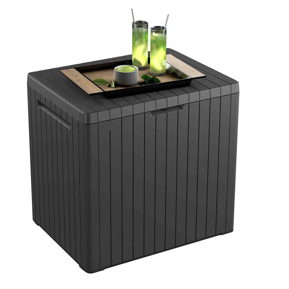 KETER Coffre de jardin en résine Citycube 113L Gris