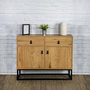 Voir la diapositive 4 : The Home Deco Factory Buffet design bois et métal Abbott - L. 100 x H. 80 cm - Marron