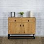 Voir la diapositive 4 : The Home Deco Factory Buffet design bois et métal Abbott - L. 100 x H. 80 cm - Marron