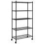 Voir la diapositive 2 : VIDAXL Etagere de rangement 5 niveaux roues 75x35x155 cm Noir 250 kg