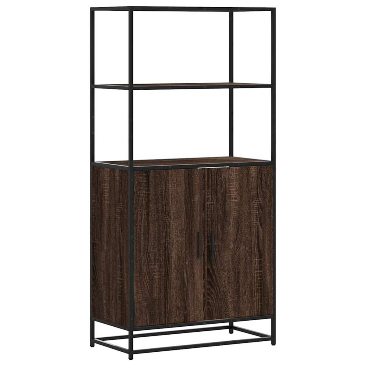 VIDAXL Buffet haut chene marron 68x35x139 cm bois d'ingenierie metal