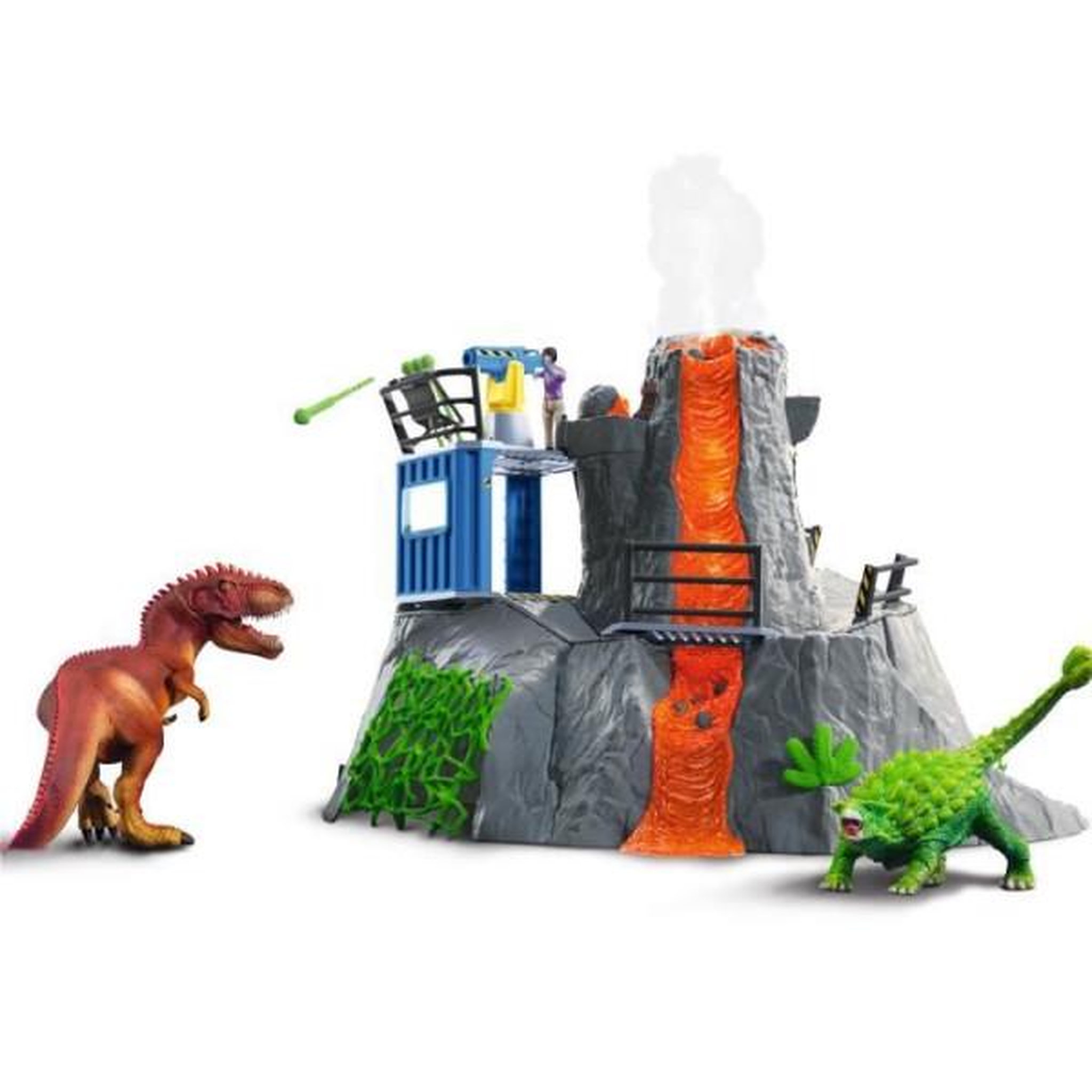 Voir la diapositive 3 : Schleich Expédition au grand Volcan, 1 figurine de chercheuse et 2 jouets dinosaures, Pour enfants des 5 ans, Schleich 42564 DINOSAURS