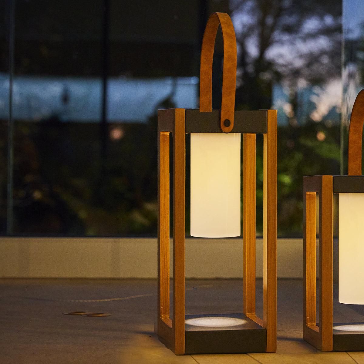 Lumisky Lanterne solaire SERAPHINA Bois Aluminium H58 cm