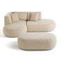Voir la diapositive 3 : LISA DESIGN Santorini - canapé modulable d'angle gauche + pouf - 4 places - en tissu texturé
