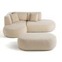 Voir la diapositive 3 : LISA DESIGN Santorini - canapé modulable d'angle gauche + pouf - 4 places - en tissu texturé