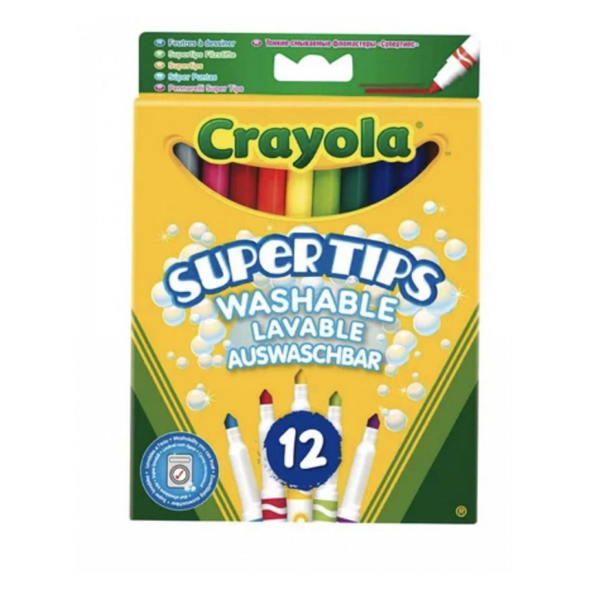 Crayola 12 Feutres à dessiner lavables couleurs vives