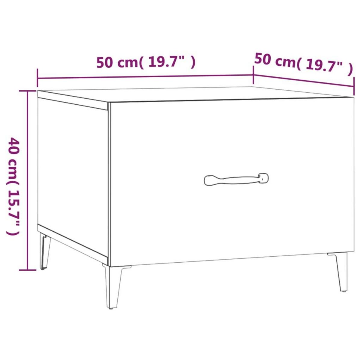 VIDAXL Tables basses avec pieds metal 2 pcs Blanc brillant 50x50x40 cm