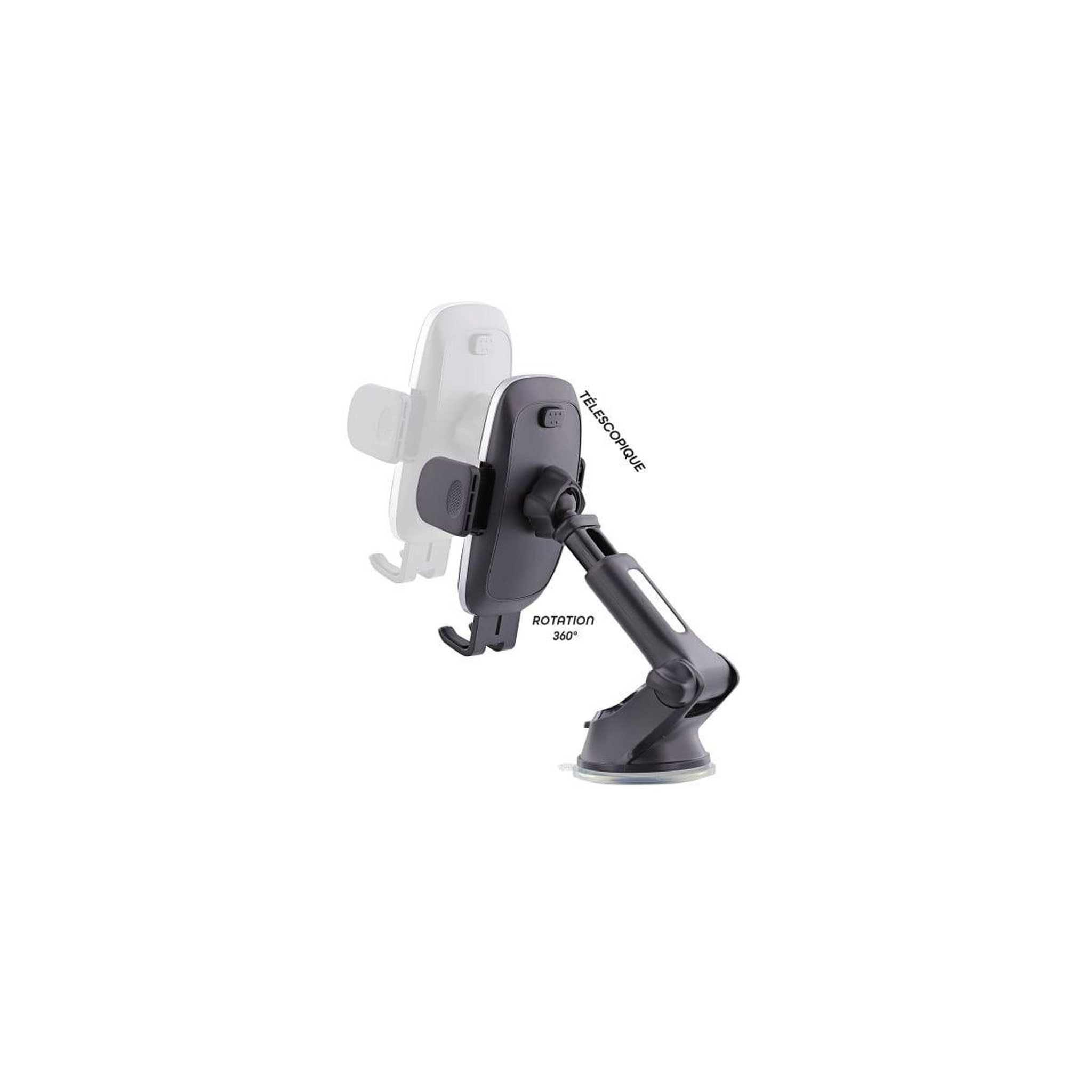 Voir la diapositive 2 : TNB Support smartphone téléscopique premium 3 en 1 noir