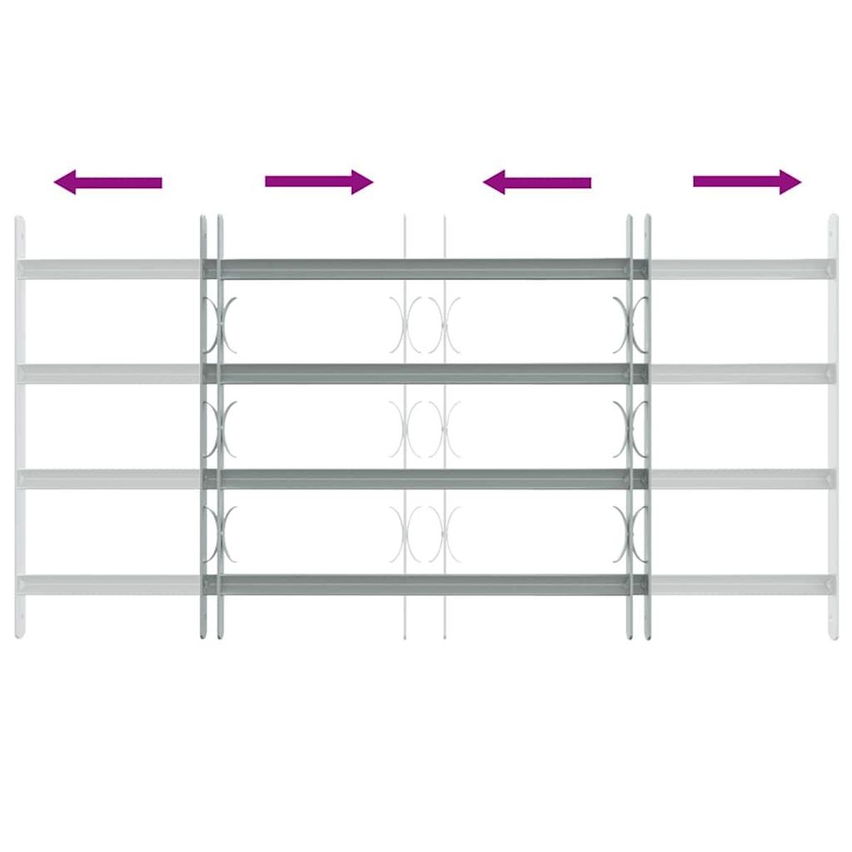 VIDAXL Grille reglable de securite de fenetres et 4 barres 700-1050 mm