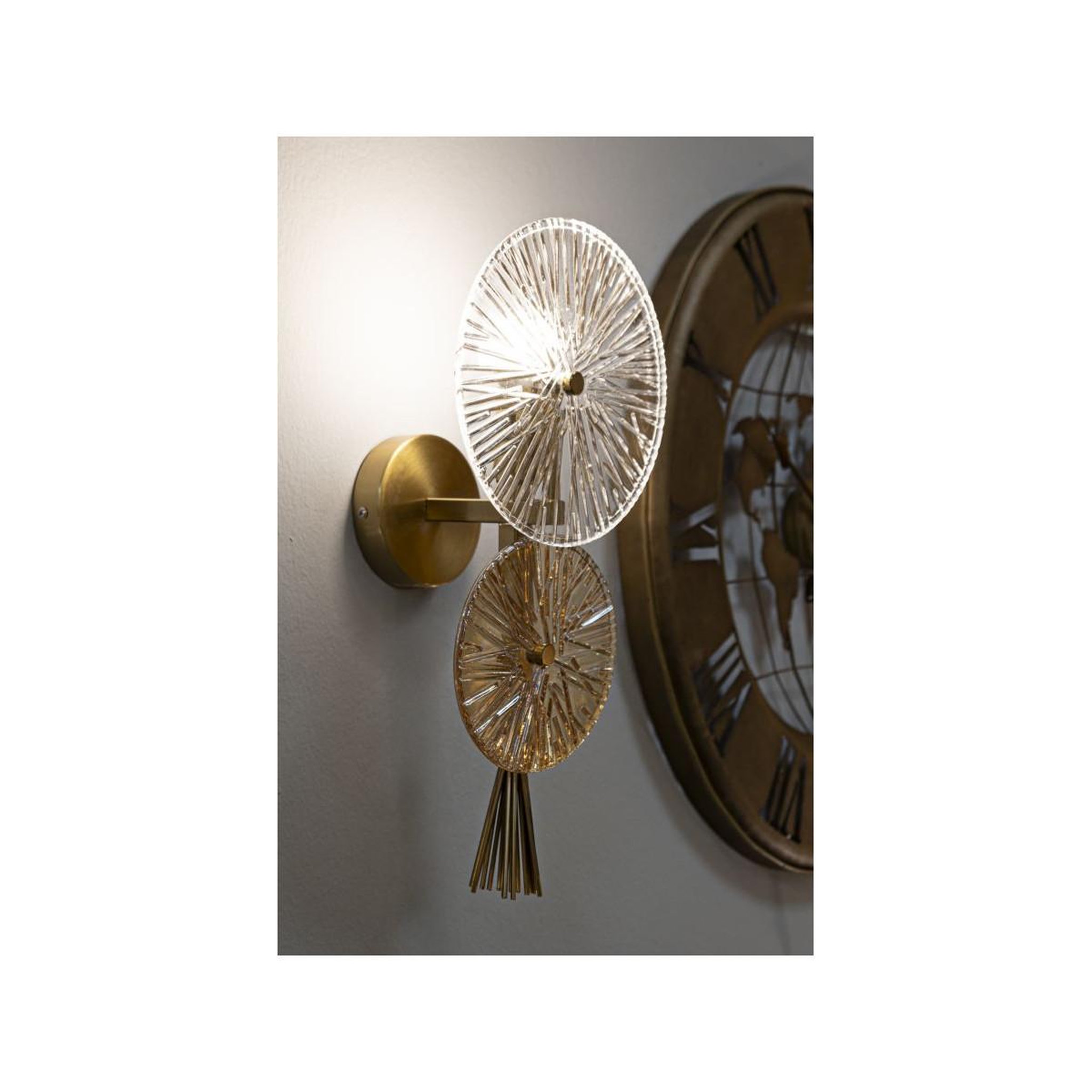 Voir la diapositive 6 : Paris Prix Applique murale en verre  sunrise  41cm or