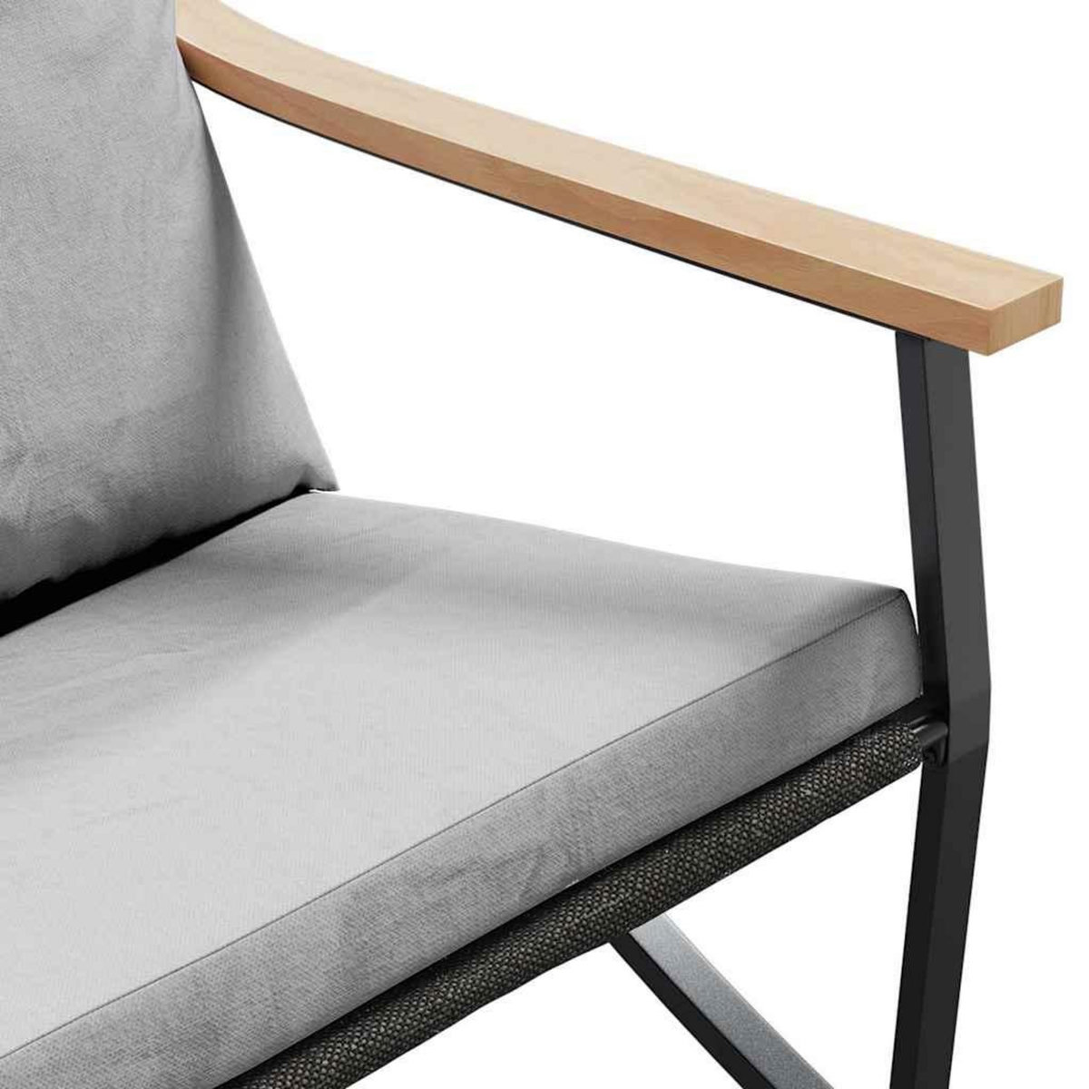 VIDAXL Ensemble de meubles de balcon avec coussins 3 pcs noir acier