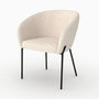 Voir la diapositive 1 : Rendez vous déco Chaise en tissu blanc chiné et pieds en métal noir-Andy