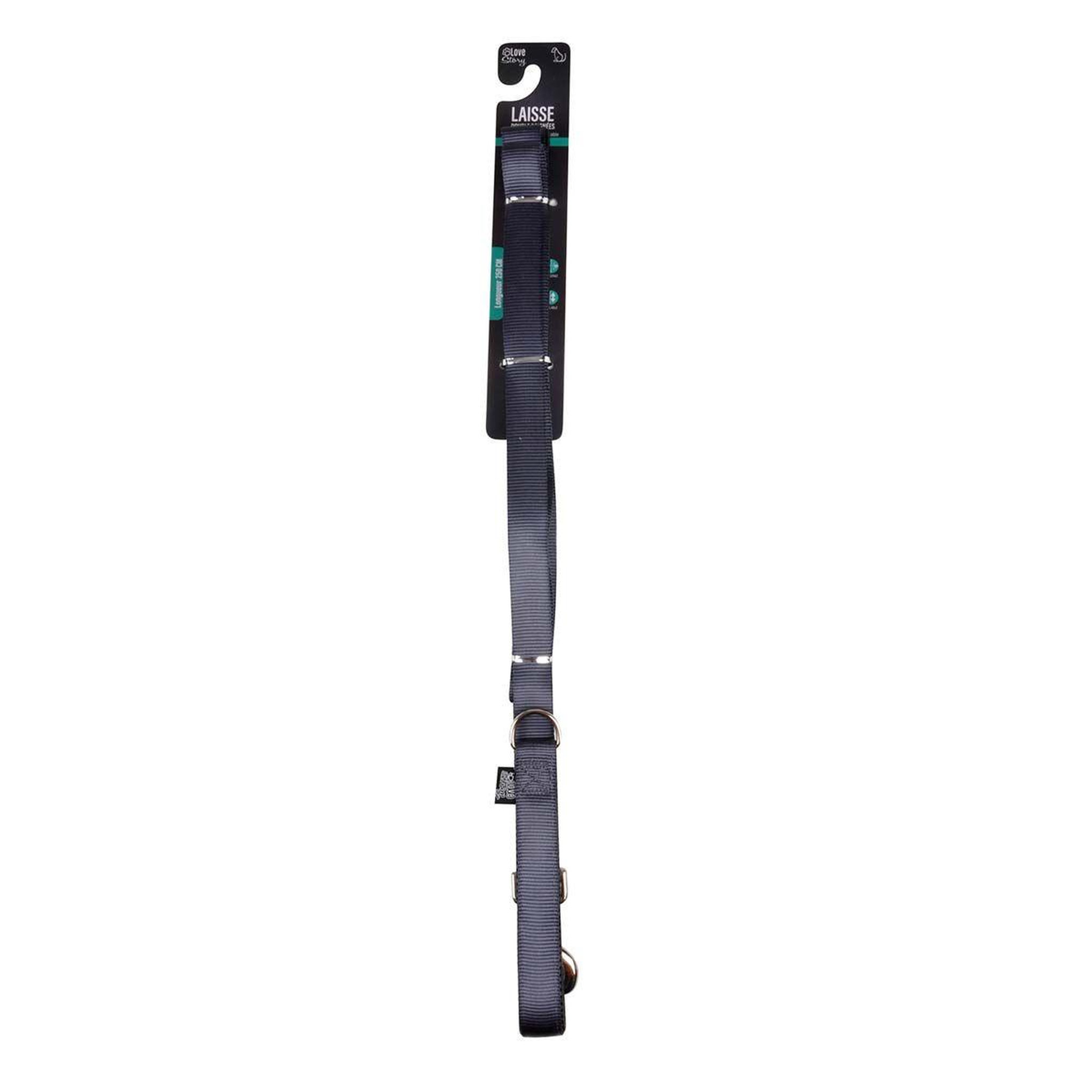 Voir la diapositive 2 : HOMEA Laisse de dressage  double poignées  194cm anthracite