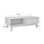 Voir la diapositive 5 : SWEEEK Table basse avec 2 niches. 1 porte coulissante. effet bois et cannage. pieds eucalyptus