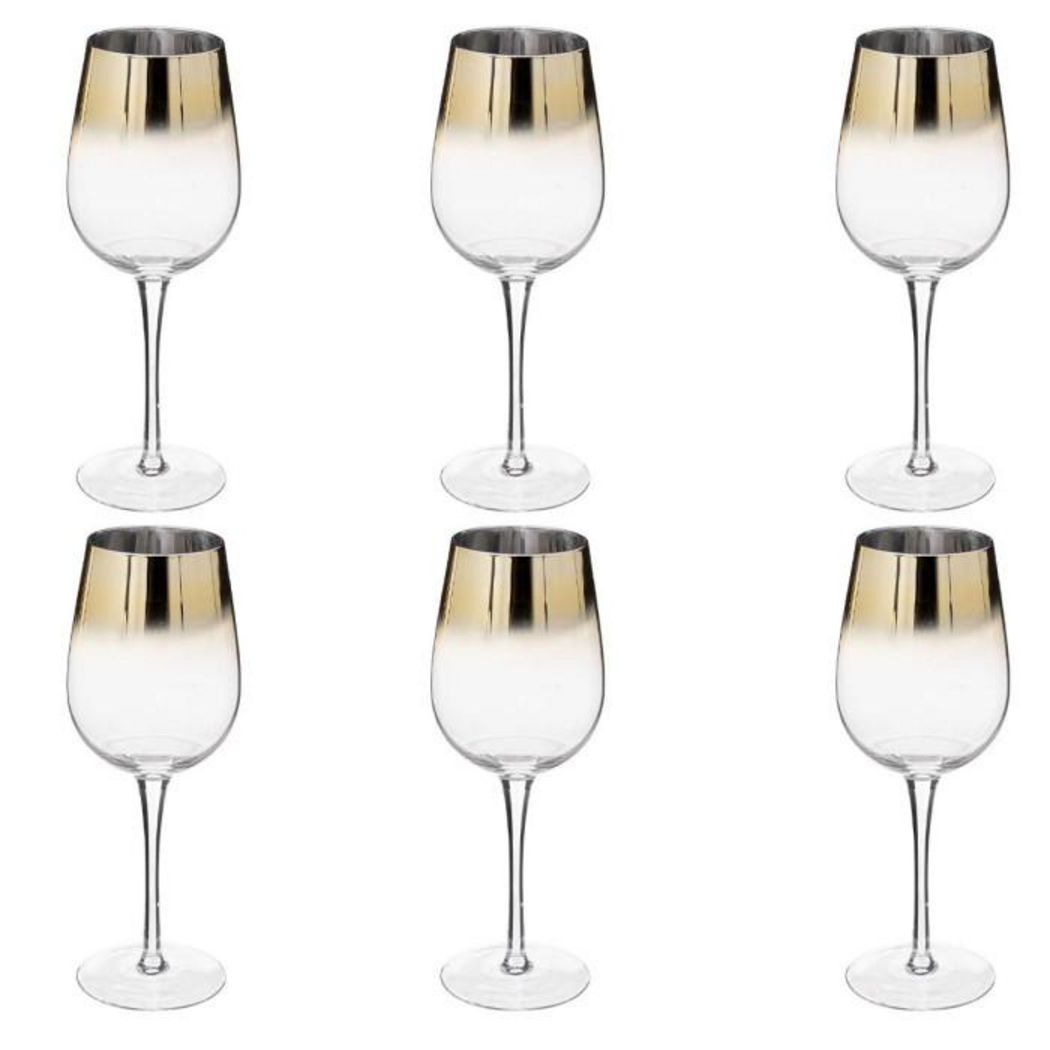 SECRET DE GOURMET Lot de 6 Verres à Vin  Arya  38cl Or