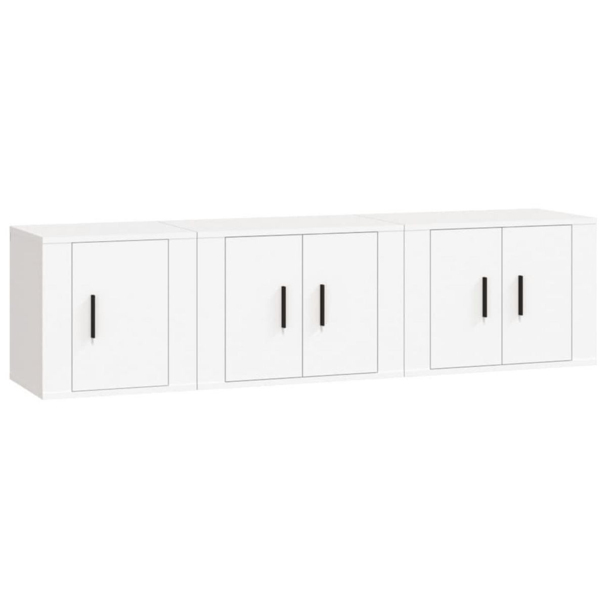 VIDAXL Ensemble de meubles TV 3 pcs Blanc Bois d'ingenierie