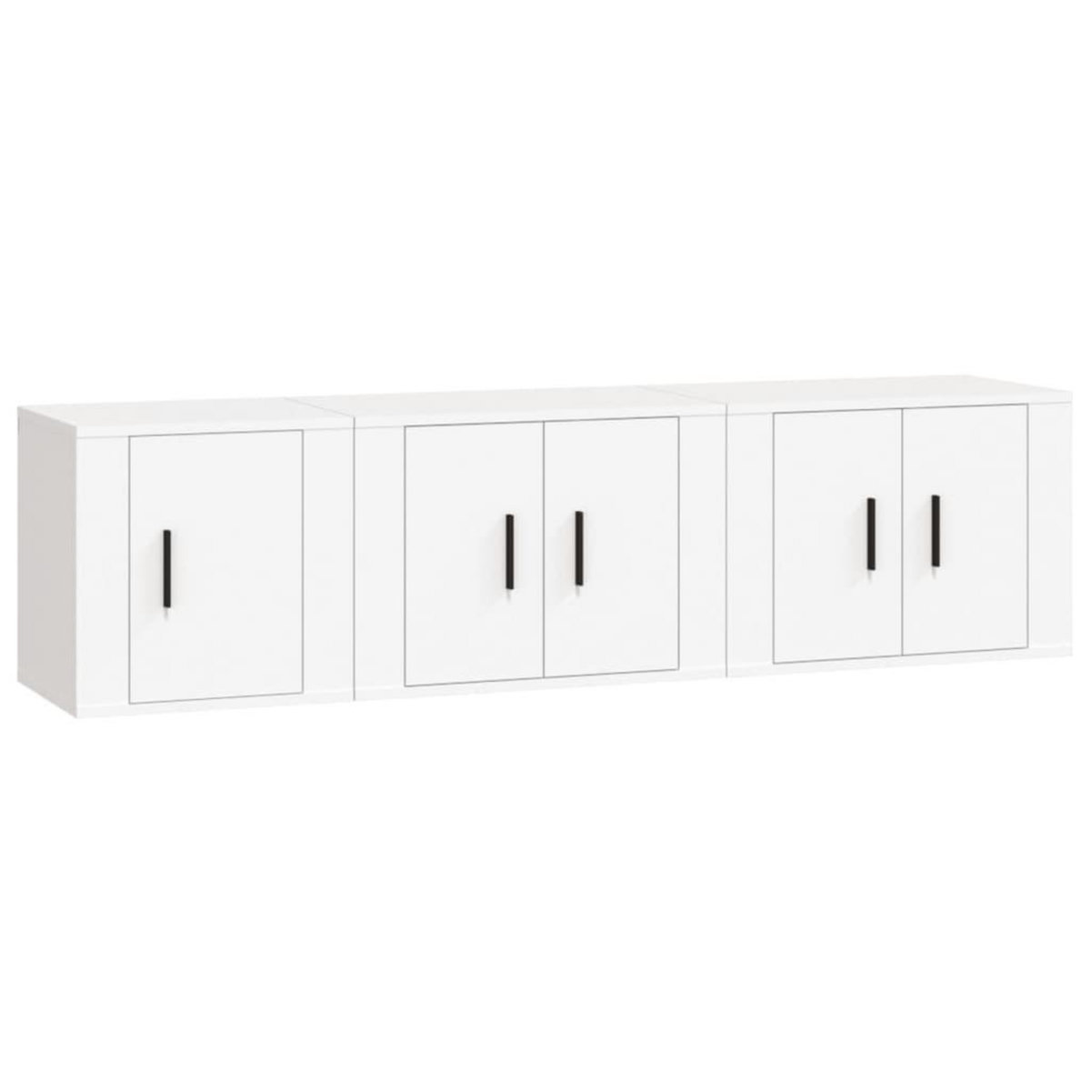VIDAXL Ensemble de meubles TV 3 pcs Blanc Bois d'ingenierie